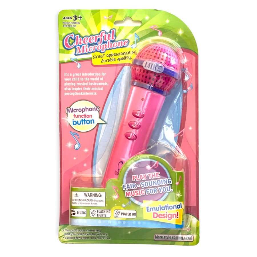 Cheerful Toy Microphone with Speaker, Flashing Light