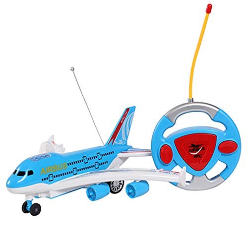 IndusBay® Remote contol RC Aeroplane 2 Channel Airbus with Light & Music Runs on Ground (Blue)