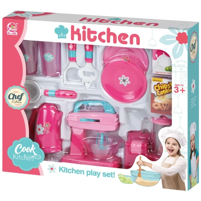 Girls Cooking Kitchen Play Set