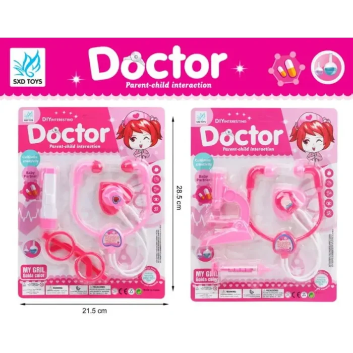 Doctor Set - Pink Doctor kit Electric Plastic Stethoscope Toy for Kids