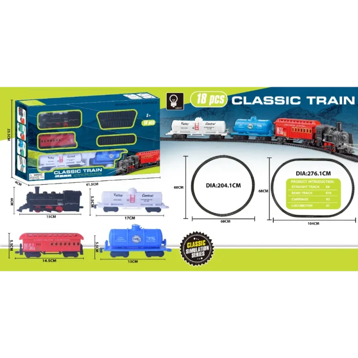 3 Car Classical Toys Rail Train