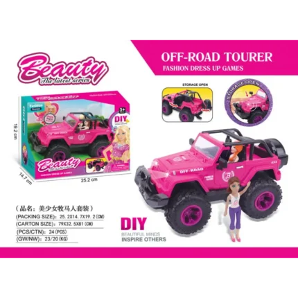 barbie doll pink car