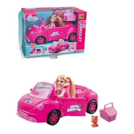 barbie doll and convertible car