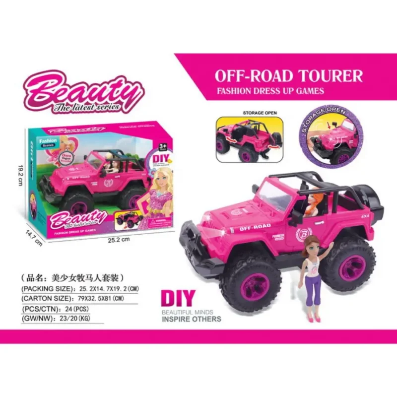 Barbie-Doll-Pink-Car-for-Girls