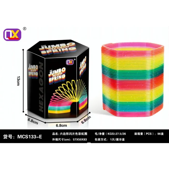 Jumbo Hexagon Rainbow Spring