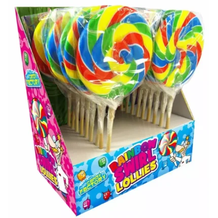 Giant Rainbow Swirl Lollipops