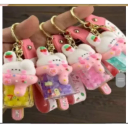 adorable knitted rabbit keychain