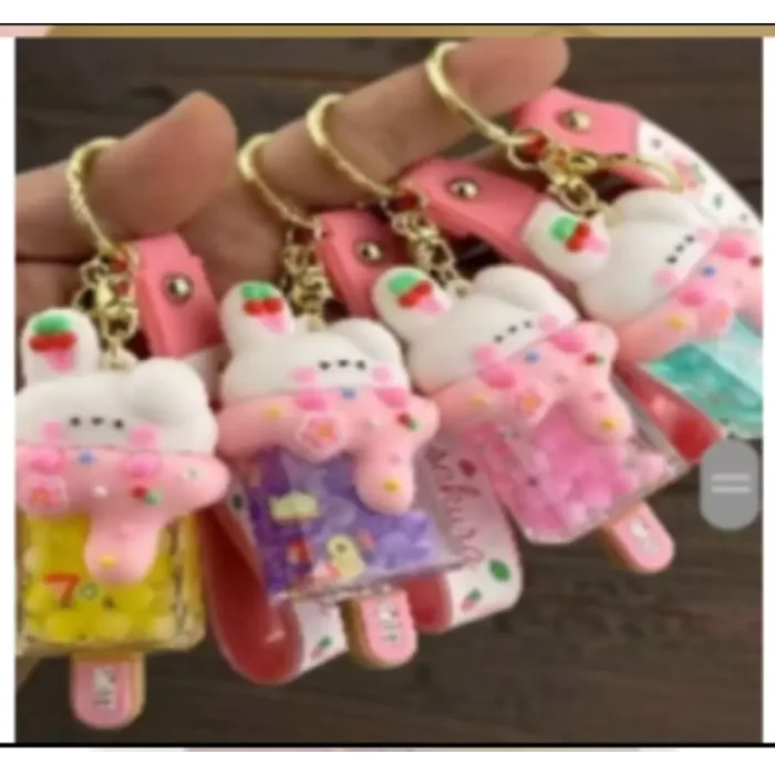 adorable knitted rabbit keychain