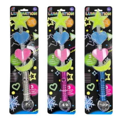 Light Up Star, Heart & Moon Wands