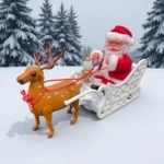 Musical Santa Claus sleigh and reindeer toy decoration with light - Image 3
