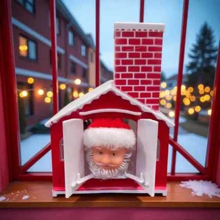 Santa Claus in a chimney musical Christmas toy