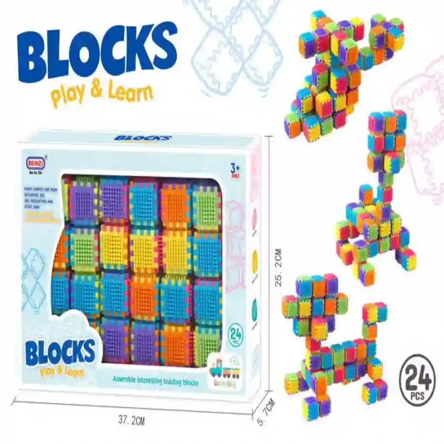 66189-3 Blocks Play & Learn Building Blocks Set – 24 PCS Educational Construction Toy | SDMAX TOYS WHOLESALER