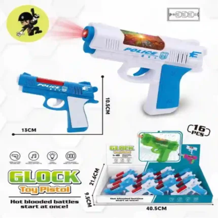 Police Glock Toy Pistol with Light, Sound & Air Shot Effect – Battery Operated | SDMAX TOYS WHOLESALER