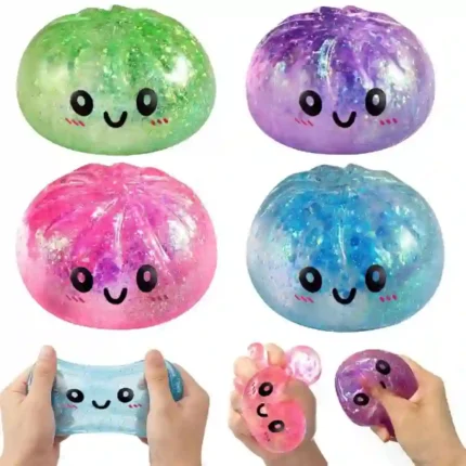 Cute Glitter Squishy Stress Ball Toy – Soft Squeeze Sensory Ball for Kids | SDMAX Toys Wholesaler