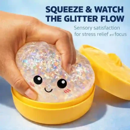 Mystery Bun Squishy Fidget Toy – Cute Glitter Stress Relief Sensory Squeeze Bun | SDMAX Toys Wholesaler