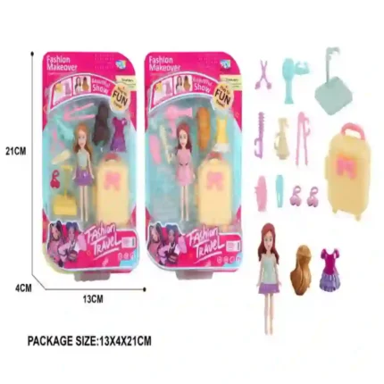 Fashion Travel Doll Playset with Suitcase