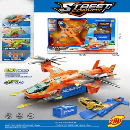 Street Convoy Military Cargo Aircraft Toy with Light, Music & Missile Launcher | SDMAX TOYS WHOLESALER