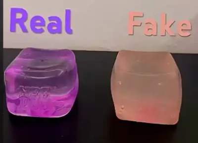 NeeDoh logo on the toy real vs fake