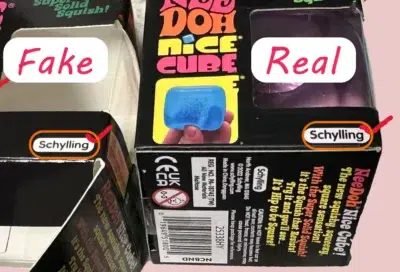 Needoh Schylling Branding fake vs real