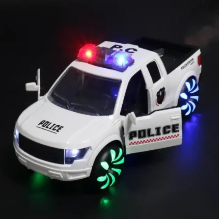 Police Mini Car Model Toy Truck with Opening Doors for Kids