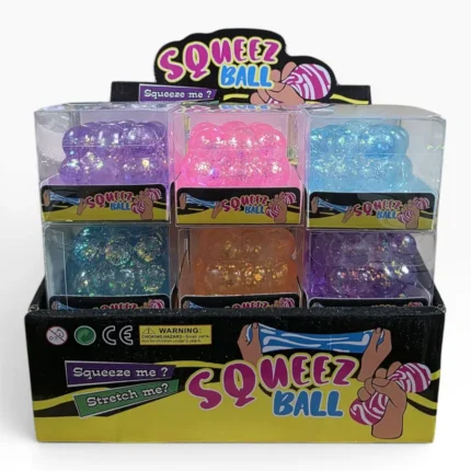 glitter-filled, squishy sensory cube