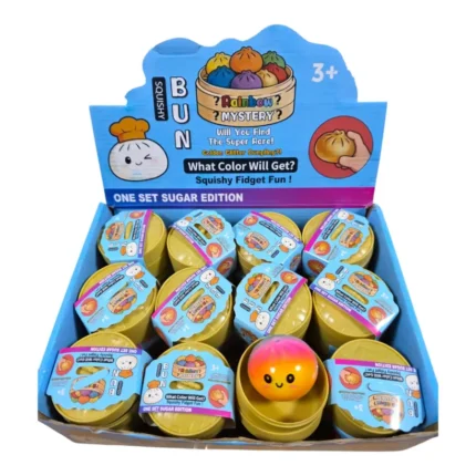 Golden Glitter Dumpling Bun – Rainbow Mystery Squishy