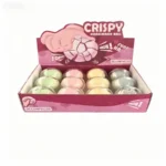 Candy Colour Crispy Ball Squishy slow-rise stress balls in assorted pastel colours, supplied in a 12-piece retail display box by SDMAX Toys Wholesaler.