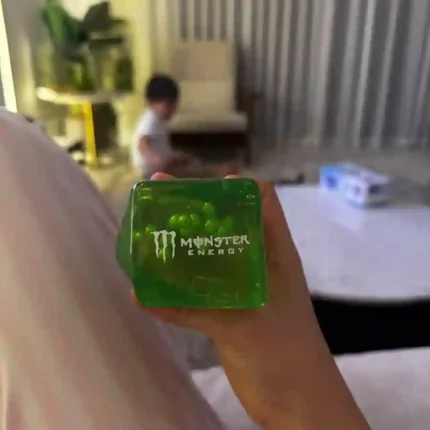 Monster Energy Green Ice Cube Squishy Sensory Stress Toy – Ultra Soft Squeeze Fidget Cube (Inspired by NeeDoh)