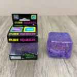 5cm Sugar Edition Glitter Cube Squeeze Ball – random colors, 12 pcs per box