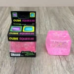 5cm Sugar Edition Glitter Cube Squeeze Ball – random colors, 12 pcs per box