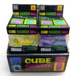5cm Sugar Edition Glitter Cube Squeeze Ball – random colors, 12 pcs per box