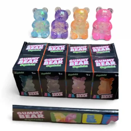 Gummy Bear Glitter Squishy sensory toy in assorted colors – wholesale from SDMAX Toys Wholesaler