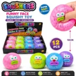 Smushers Venting Funny Balls 10cm – Funny Face Stress Relief Squishy Toy | 12 Pcs Wholesale