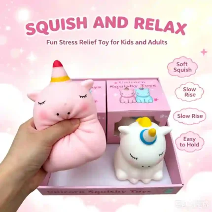Unicorn Squishy Toy for Kids – Cute Soft Squeeze Toy – 3+ – Assorted Colours – SDMAX Toys Wholesaler