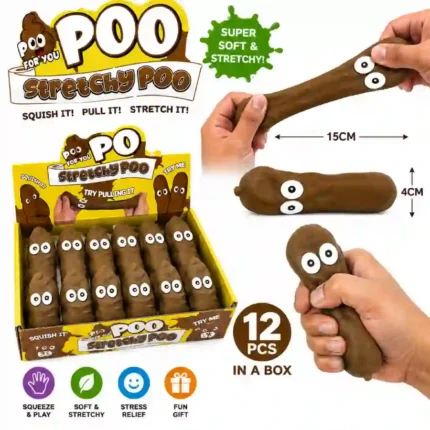 Stretchy Poo Squishy Toy 15cm – Soft & Stretchy Squeeze Stress Relief Fidget Toy | 12 PCS Box | SDMAX Toys Wholesaler