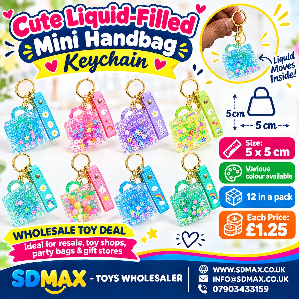 Cute Liquid-Filled Mini Handbag Keychain | Wholesale Shaker Bag Charm Cute Liquid-Filled Mini Handbag Keychain | Wholesale Shaker Bag Charm