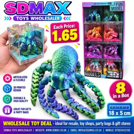3D printed flexible octopus fidget toy wholesale from SDMAX Toys Wholesaler