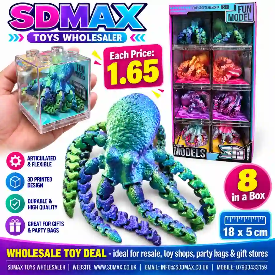 3d-printed-flexible-octopus-toy-wholesale-sdmax-toys 3D printed flexible octopus fidget toy wholesale from SDMAX Toys Wholesaler