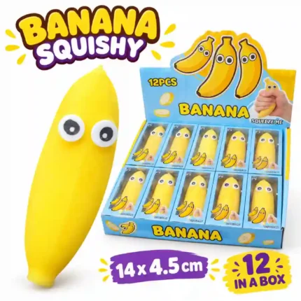 Banana squeeze toy 14x4.5cm 12pcs display box – SDMAX Toys Wholesaler