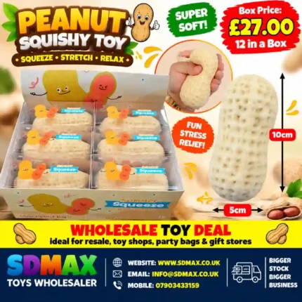 Crunchy Squeeze Peanut Squishy Toy 10x5cm Soft Stress Relief Fidget