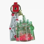Liquid glitter castle keychain with floral strap wholesale