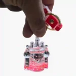Liquid glitter castle keychain with floral strap wholesale