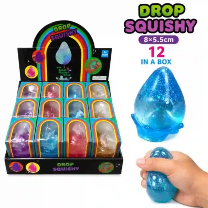 Drop Squishy Toy 8×5.5cm – Soft Squeeze Sensory & Stress Relief Fidget Toy | 12 PCS Box | SDMAX Toys Wholesaler