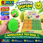 Durian squeeze squishy toy soft spiky fruit sensory toy wholesale from SDMAX Toys Wholesaler