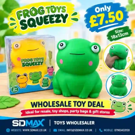 Frog Toys Squeezy 18x13cm – Soft Squishy Sensory Squeeze Toy 4pcs Display Box | SDMAX Toys Wholesaler