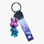 Metallic Gradient Rabbit Keychain with Cosmic Wrist Strap | Wholesale Bunny Keyring
