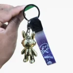 Metallic Gradient Rabbit Keychain with Cosmic Wrist Strap | Wholesale Bunny Keyring