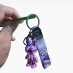 Metallic Gradient Rabbit Keychain with Cosmic Wrist Strap | Wholesale Bunny Keyring