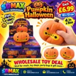 SDMAX Halloween Pumpkin Squishy Toy 19x13cm Orange Squeeze Toy
