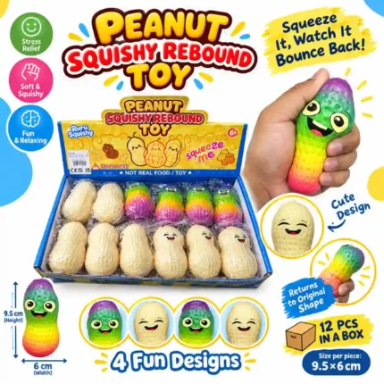 Peanut Squishy Rebound Toy 9.5x6cm 12pcs Display Box – SDMAX Toys Wholesaler